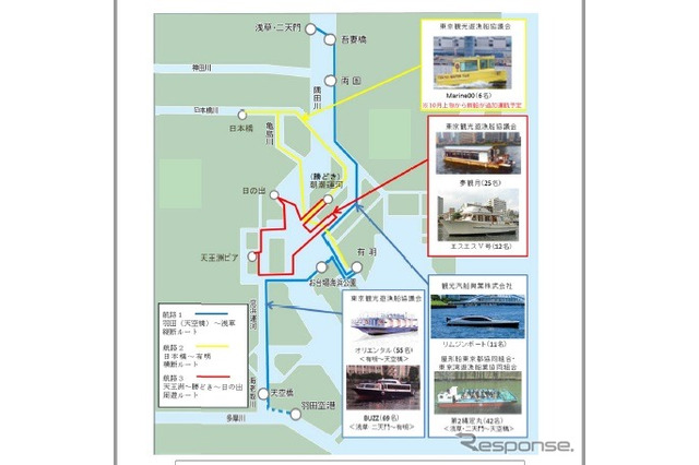 東京の羽田・臨海部・都心で舟運の社会実験 9月12日から 画像