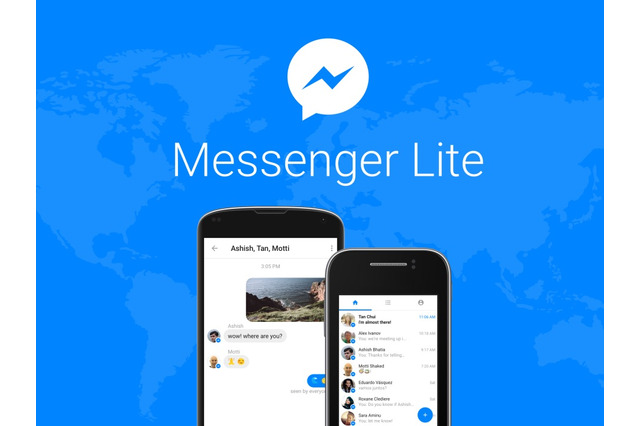 通信速度が遅くてもOK!Facebookが新興国向けのメッセージングアプリ「Messenger Lite」配信 画像