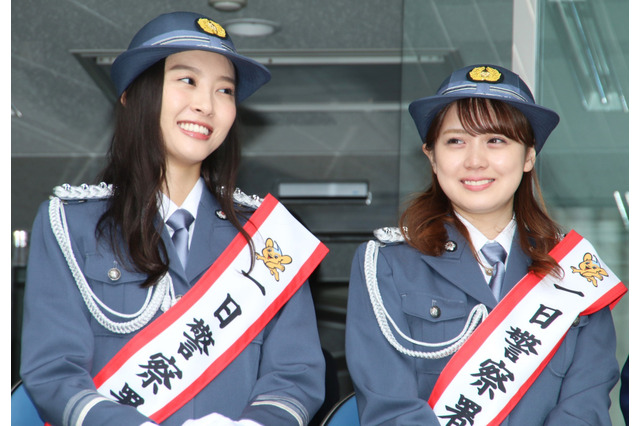 奥仲麻琴と山下永夏が「1日警察署長」に就任!女性警察官の姿を披露 画像