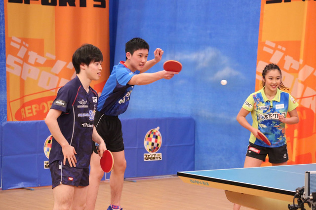 張本選手＆水谷選手が卓球の「3on3」対決に挑戦・・・結果は？ 画像