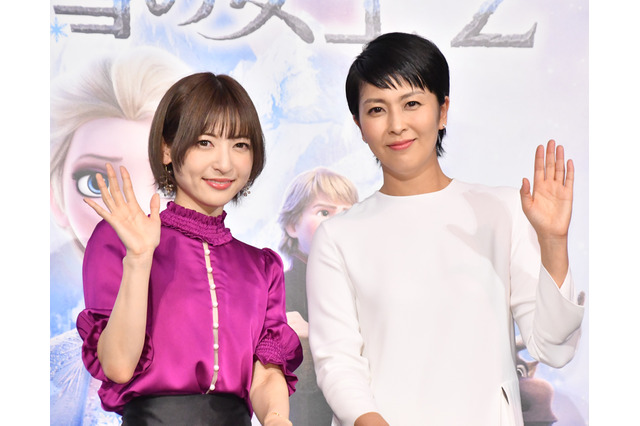 実はレアなツーショット！松たか子と神田沙也加がアナ雪2のイベントに登場 画像