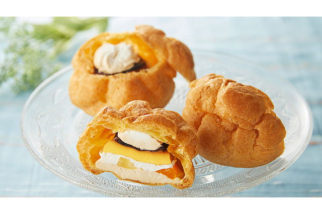 中にはプリンまるごと1個&フルーツ!ローソンストア100、新作シュークリーム発売 画像