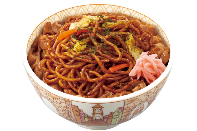 すき家、“伝説的な販売数”記録した「やきそば牛丼」復活販売 画像