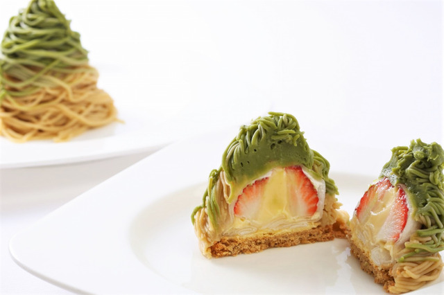 ホテル日航アリビラ、読谷村産いちご「ベリームーン」入り「しぼりたてモンブラン」期間限定販売 画像