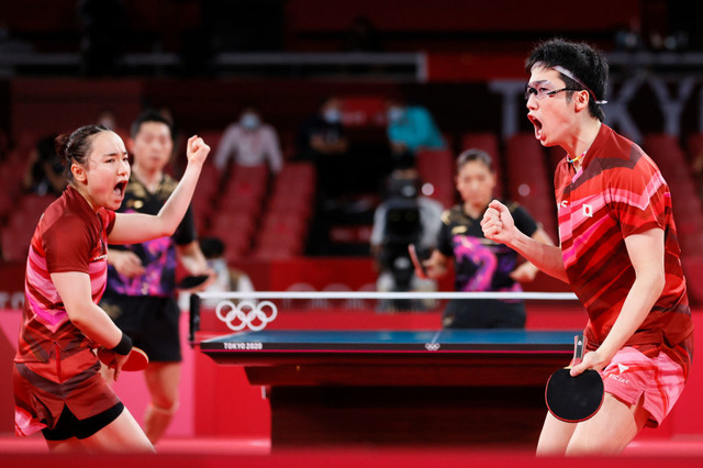 中国に勝利の卓球混合ダブルス決勝、視聴率は24.6% 画像