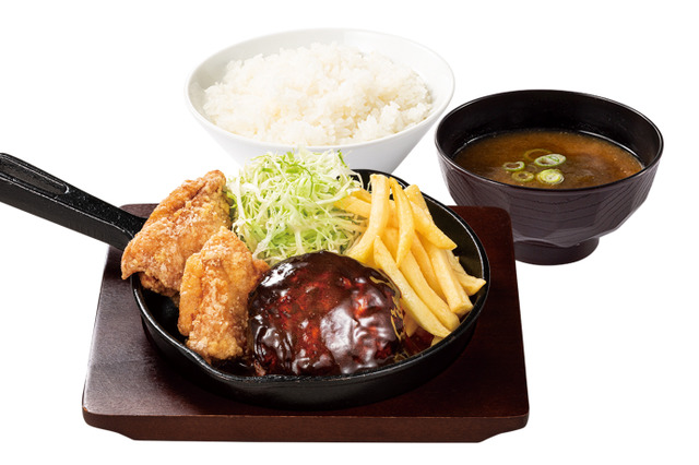からあげ専門店・からやまに「ハンバーグとにんにくからあげ定食」新登場 画像