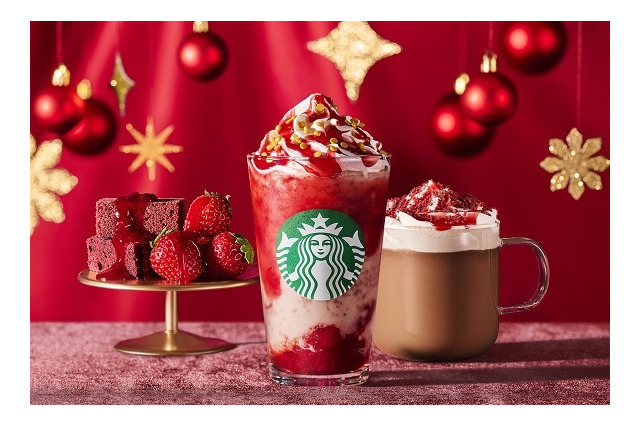 スタバ、ホリデーシーズン新作「ストロベリー ＆ ベルベット ブラウニー フラペチーノ」11月1日～ 画像