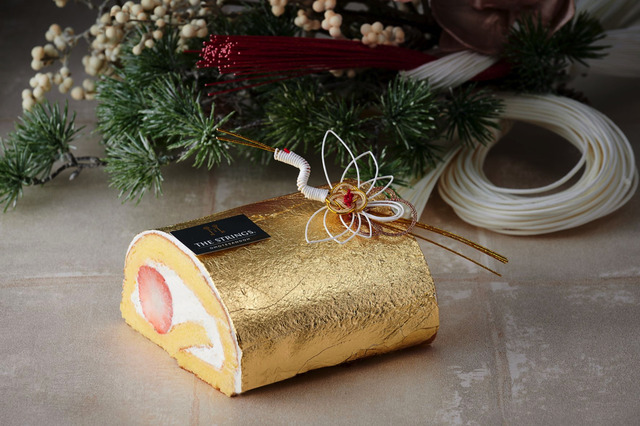 新年を祝う煌びやかなスイーツ「金箔ロールケーキ」登場 画像