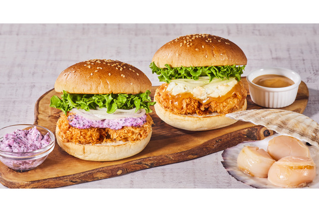 肉厚ホタテがゴロッと3つ!フレッシュネスバーガー、「ホタテフライバーガー」期間限定販売 画像