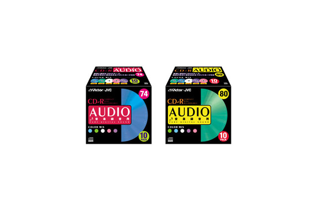 ビクター、5色10枚パックの音楽録音用CD-Rディスク 画像