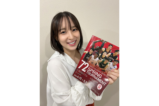 “バスケ女子”として注目の中﨑絵梨奈、大学バスケで優勝インタビューを担当! 画像