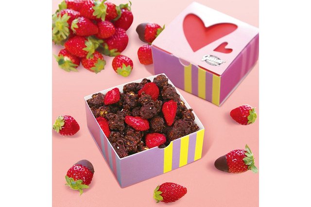 可愛くて美味しいチョコ×イチゴ!ギャレット ポップコーン「バレンタインMIX」期間限定販売 画像