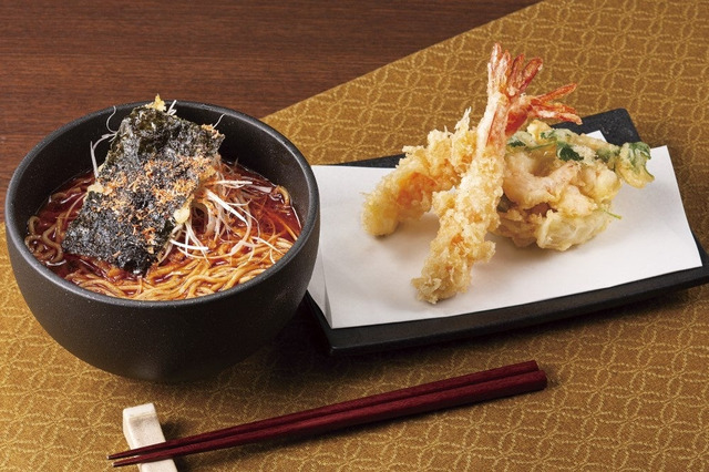 海老を味わい尽くす！天丼はま田、期間限定「海老そばと海老天盛りセット」販売 画像
