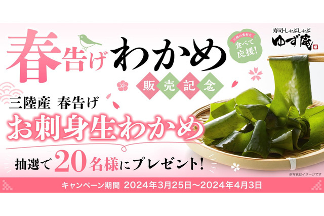 ゆず庵、「春告げわかめ」プレゼントキャンペーン開催中 画像