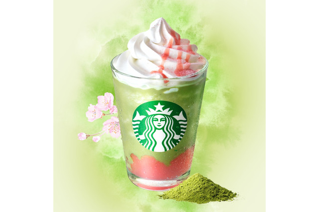 スターバックス、“桜風味のわらびもち”と“抹茶”を組み合わせた春の新作フラペチーノが発売 画像