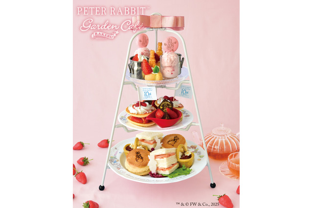 限定プレート付き!ピーターラビットガーデンカフェ、10周年特別アフタヌーンティー販売 画像