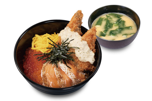 松のや＆すし松コラボ、“フライ”も“寿司”も両方楽しめる「サーモンいくら丼」8月6日より発売 画像