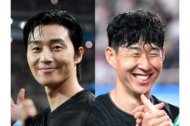 パク・ソジュン、親友ソン・フンミンと笑顔で握手→熱いハグまで…世界が目撃した“不変の友情”【写真多数】 画像