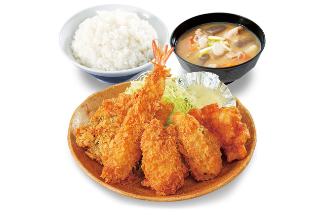 かつや、秋の海鮮「牡蠣・海老・鯖」フライ定食が12日より販売開始！ 画像