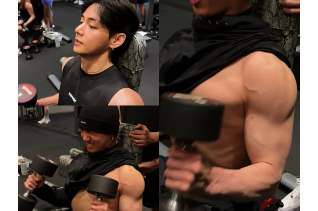 ムキムキの肉体美　BTS・VやJUNG KOOKらの“ガチ筋トレ”姿を目の前で…ボディービルダーが公開 画像