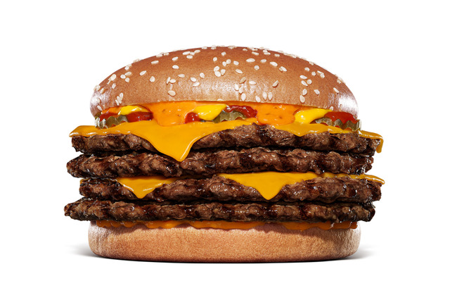 バーガーキング、ビーフパティ4枚の超大型バーガーが食べ放題！12日より「ワンパウンダーチャレンジ」開催 画像