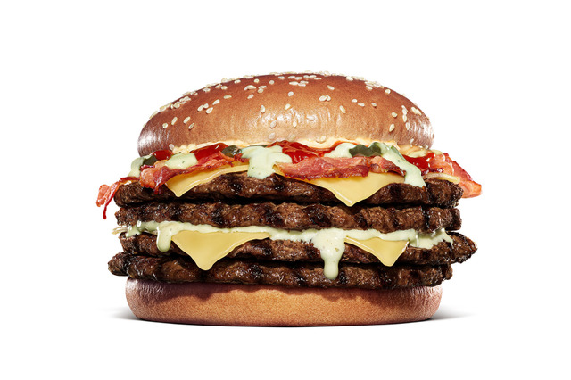 バーガーキング、ビーフパティ4枚を使用した“超大型チーズバーガー”の食べ放題イベントを開催！27日から1週間実施 画像