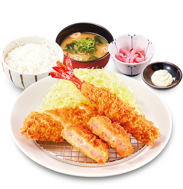 「ぷりっぷり海老かつとミックスフライ定食」1,130円（税込）