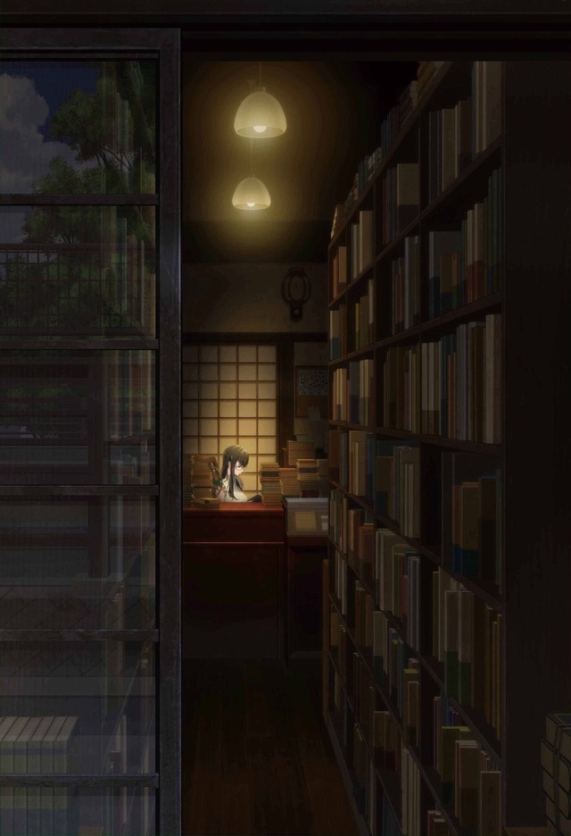 TVアニメ『ビブリア古書堂の事件手帖』ティザービジュアル　(C)三上 延/KADOKAWA/「ビブリア古書堂の事件手帖」製作委員会