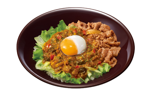 牛あいがけスパイシーキーマカレー丼