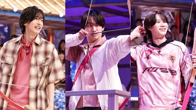 （C）フジテレビ　左から）道枝駿佑、藤原丈一郎、嶋﨑斗亜