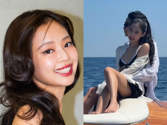 スイムウェア姿で“カイ”にバックハグされ…BLACKPINK・ジェニー、ロマンチックな雰囲気
