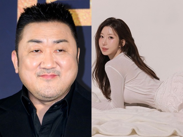 俳優マ・ドンソクの“年下妻”、ミニスカ履いて寝そべりポーズ…ギリギリ丈で美脚強調「キャー」「失神する」