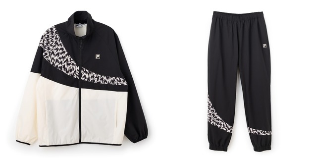 左TRACKJACKET（The Next Comfort Essentials by FILA）右TRACKPANTS（The Next Comfort Essentials by FILA）