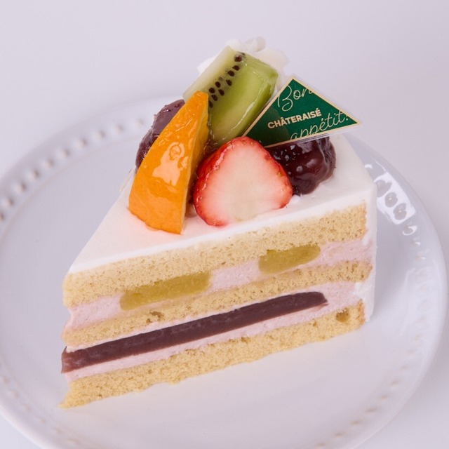 小豆と栗のショートケーキ