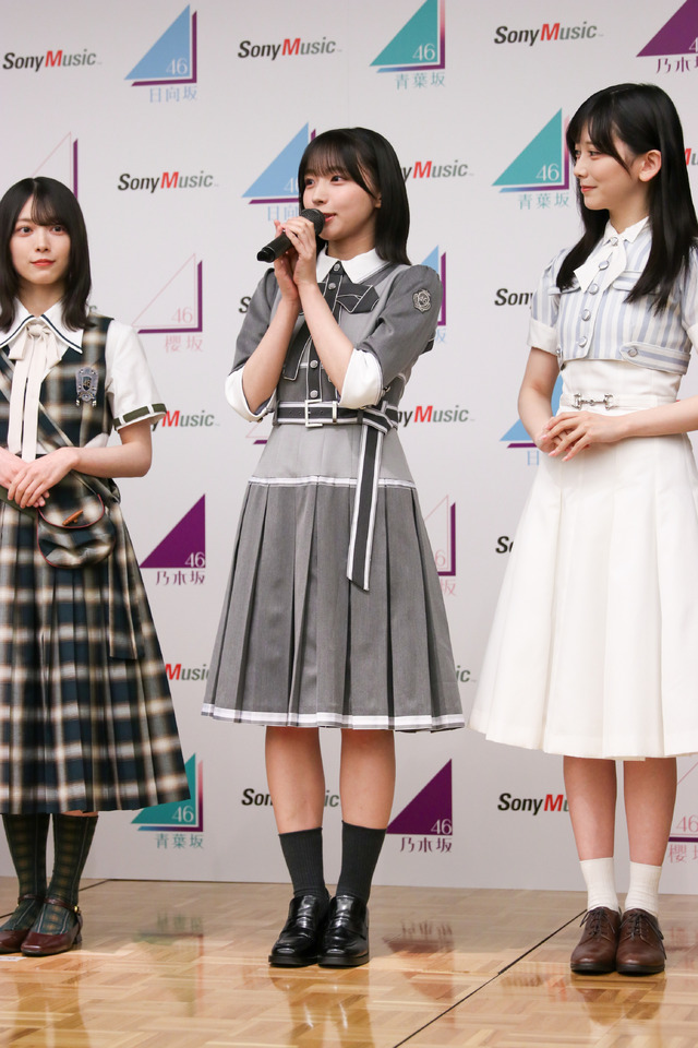 （左から）櫻坂46・森田ひかる、日向坂46・大野愛実、乃木坂46・池田瑛紗【撮影：平木昌宏】