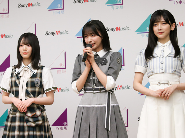 （左から）櫻坂46・森田ひかる、日向坂46・大野愛実、乃木坂46・池田瑛紗【撮影：平木昌宏】
