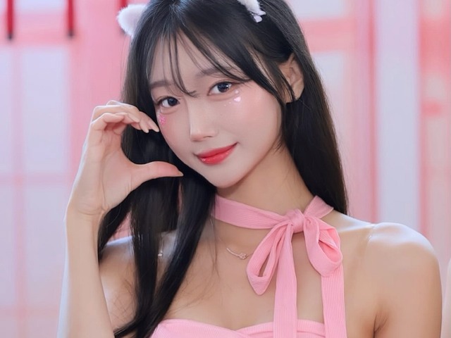 でかさ強調の前かがみポーズ！韓国人気チアが圧巻のスイムウェア姿を披露、シビれるプールサイドショット