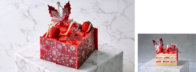 いちごとショコラを使った「Éclat de Noël Rouge」