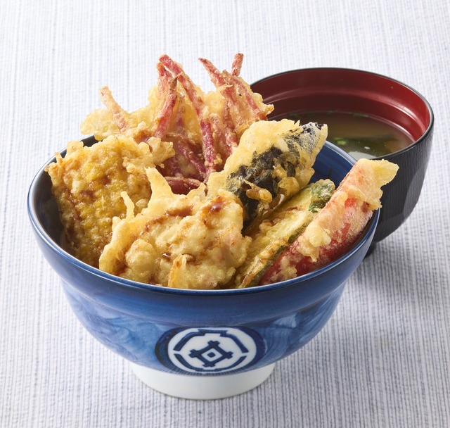 鮮やか ベジポテ天丼（みそ汁付）