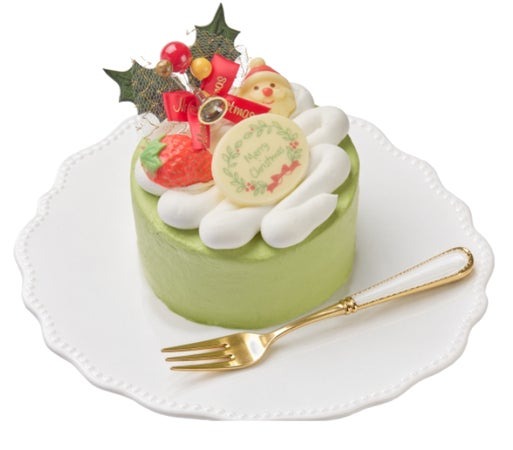 小型の抹茶クリスマスケーキ