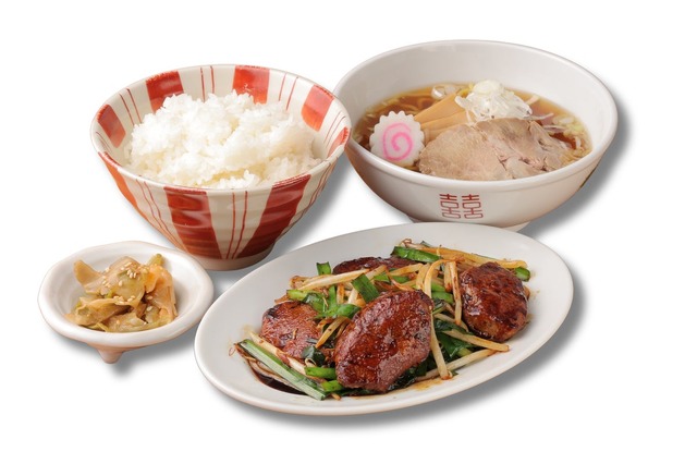 レバニラ炒め＆中華そばセット 980円（税込1,078円）
