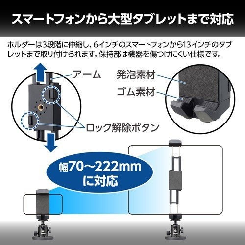 スマートフォンから大型タブレットまで対応