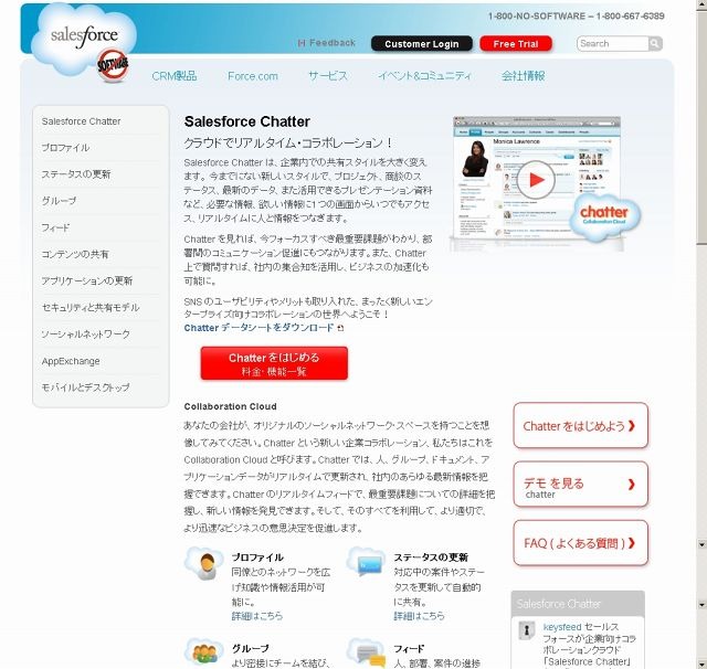 Salesforce Chatter」サイト（画像）