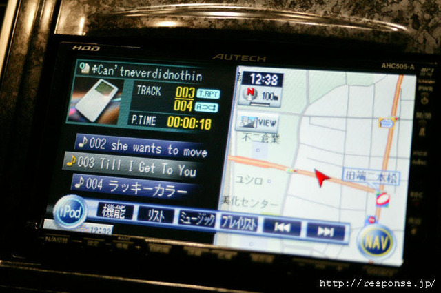 iPod対応HDDナビゲーションの画面