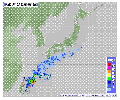 気象庁「レーダー・ナウキャスト(降水・雷・竜巻)」