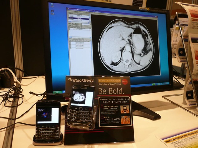 BlackBerryでの医療活用を提案していたアイ・エス・ビー。BlackBerryはセキュリティに強い端末なので、こうしたモバイルの新しい使い方にも適している