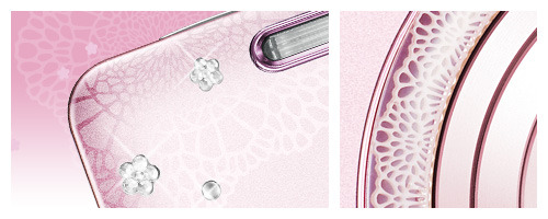 「DSC-W570D」ピンクの装飾の詳細
