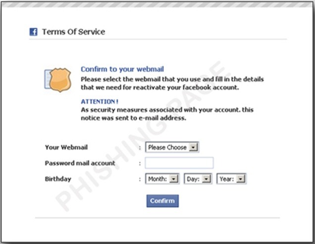 図8：Facebookを装いパスワードの入力を促すフィッシングサイト 