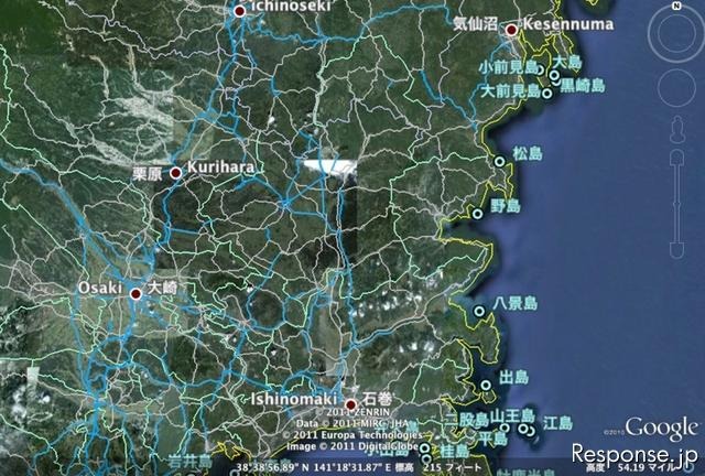 ホンダ インターナビの通行実績情報を、通行可能な道路の参考情報としてGoogleEarth上に公開