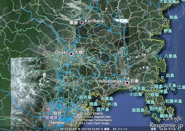 ホンダ インターナビの通行実績情報を、通行可能な道路の参考情報としてGoogleEarth上に公開